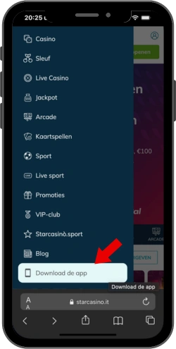 Tik op Download de App