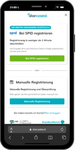 Öffne die App und registriere dich