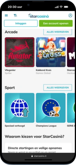Star Casino inloggen op account