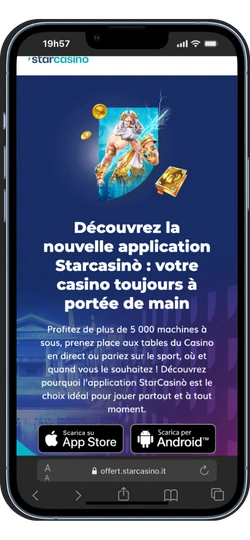 Écran Découvrez la nouvelle application StarCasino