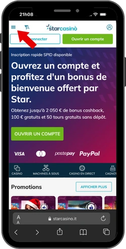 Accéder au site officiel du casino StarCasino Belgique