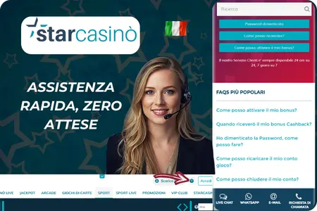 Assistenza clienti StarCasino scommesse